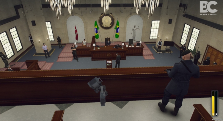 O Tribunal de Justiça é um dos cenários reproduzidos no servidor