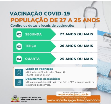 Programação de vacinação em Rio Preto
