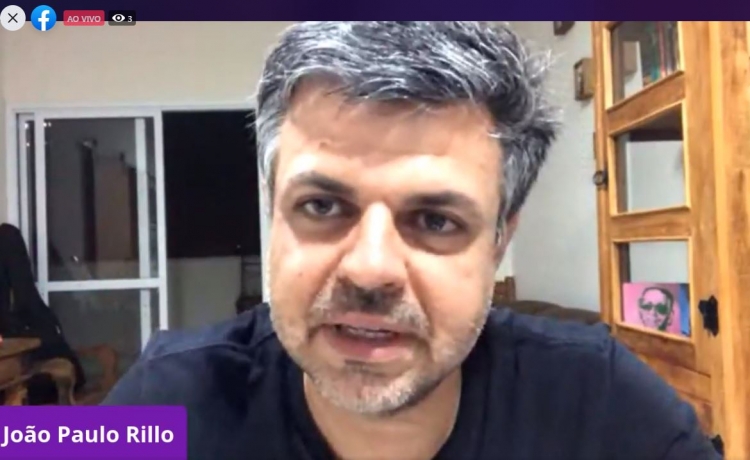 João Paulo Rillo durante lançamento virtual de sua pré-candidatura à vereança