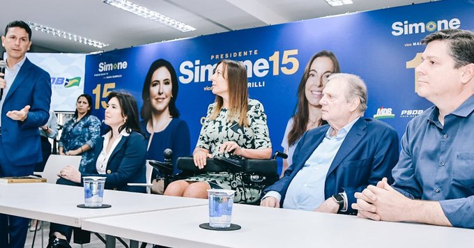 Cúpula do PSDB confirmando Mara Gabrilli como vice de Simone Tebat
