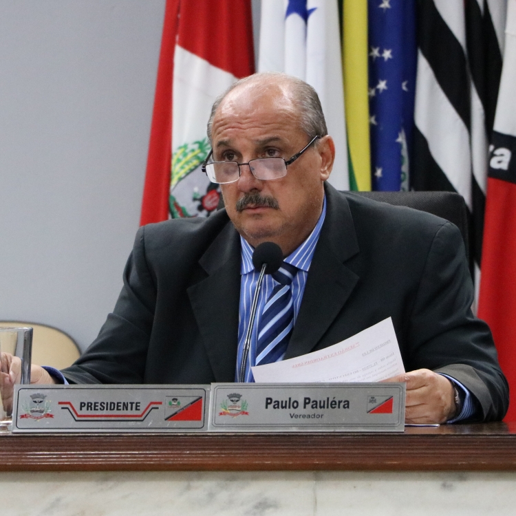 Presidente da Câmara, Paulo Pauléra, durante sessão